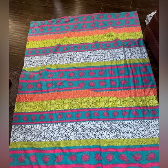 BUNDLE - IKEA LÄPPLJUNG Boho Twin Duvet Cover – multicolor tribal stripe EUC 🌀🔷💛 - Picture 4 of 7